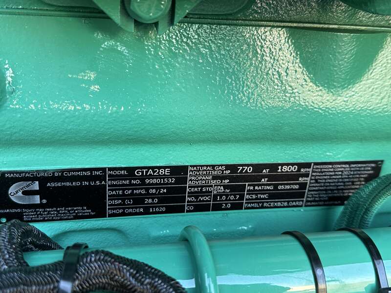 New Cummins C500N6B Natural Gas Generator 0 Hrs EPA Certified