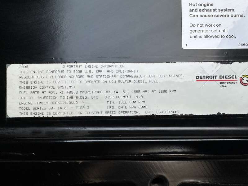 Used Kohler 350REOZDD  Diesel Generator, 646 Hrs EPA Tier 3