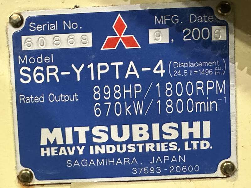 Used Kohler 600REOZM Diesel Generator 2 Hrs