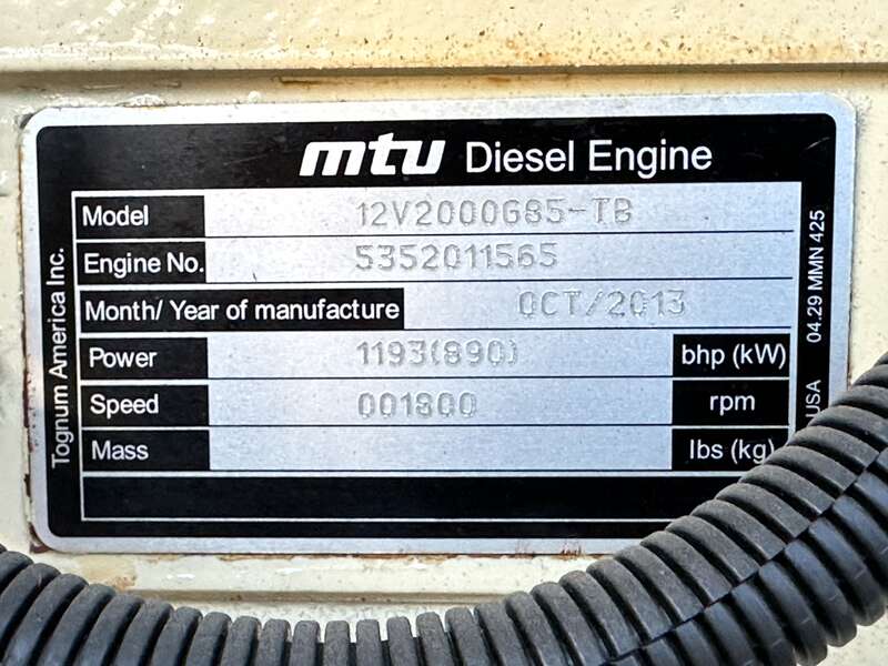 Used Kohler 800REOZDE Diesel Generator, 2 Hrs, EPA Tier 2