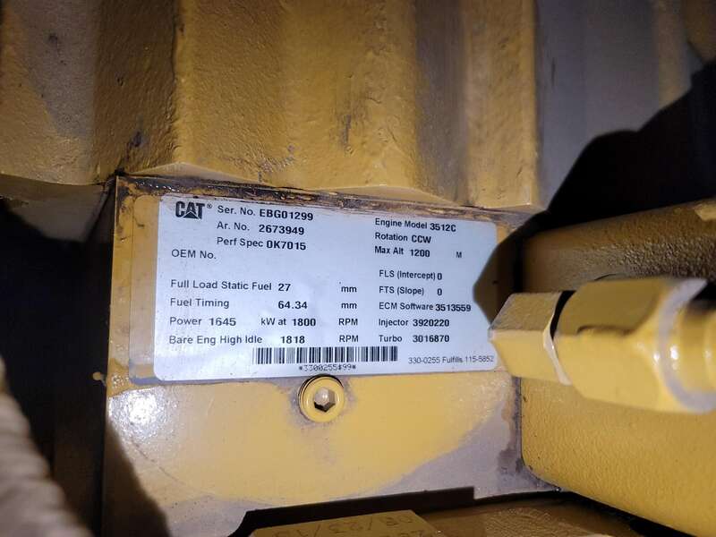 Used Caterpillar 3512C Diesel Generator, 329 Hrs, EPA Tier 2