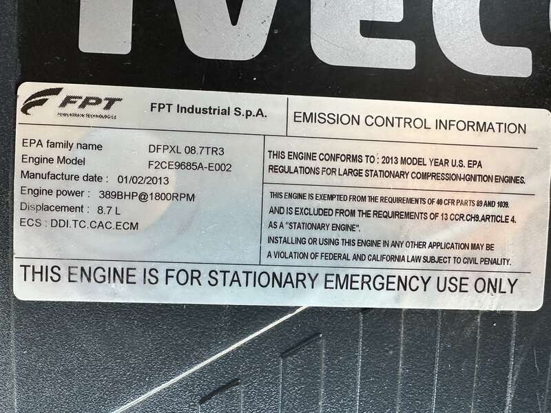 Used Generac Iveco/FPT 8.7L Diesel Generator, 531 Hrs, EPA Tier 3