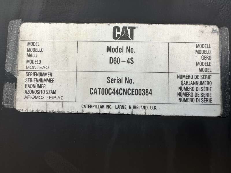 Used Caterpillar D60-4S Diesel Generator, 351 Hrs, EPA Tier 3, Single Phase