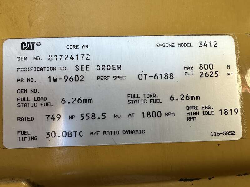 Used Caterpillar 3412 Diesel Generator, 407 Hrs