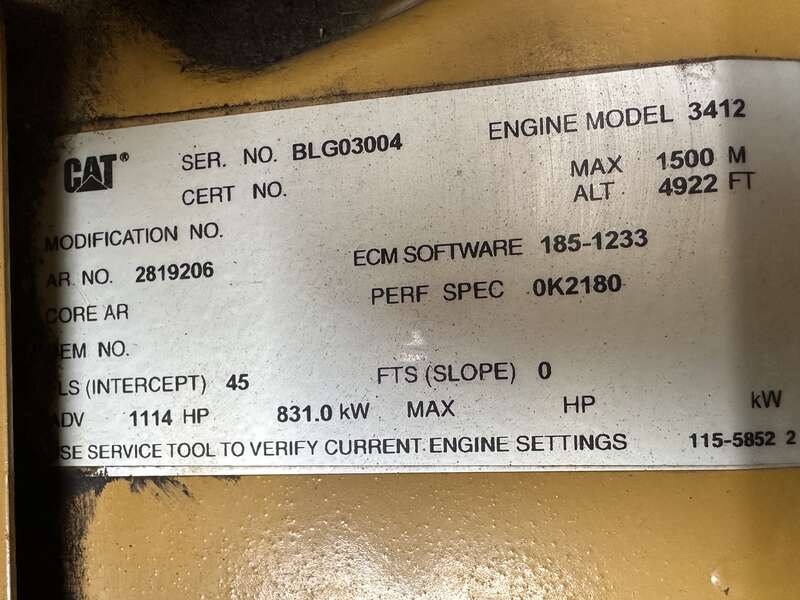 Used Caterpillar 3412C Diesel Generator, 415 Hrs, EPA Tier 1