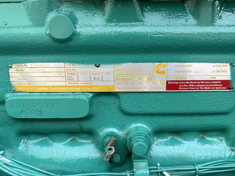 Used Cummins DFGB VTA28-G2 Diesel Generator, 481 Hrs