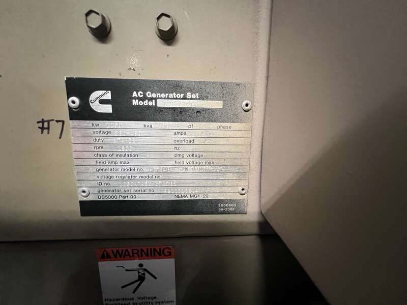 Used Cummins KTA50-G3 Diesel Generator, 997 Hrs