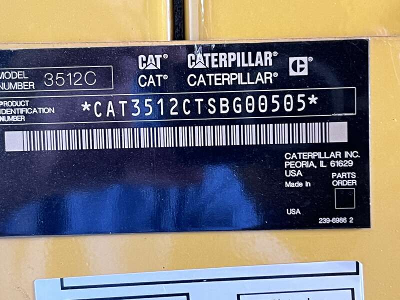 Used Caterpillar 3512C Diesel Generator, 421 Hrs, EPA Tier 2