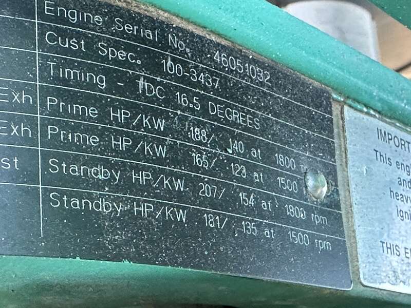 Used Cummins DGEA 6CT8.3-G2 Diesel Generator, 748 Hrs