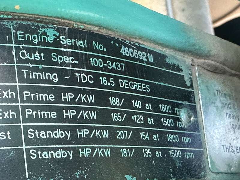 Used Cummins DGEA 6CT8.3-G2 Diesel Generator, 934 Hrs
