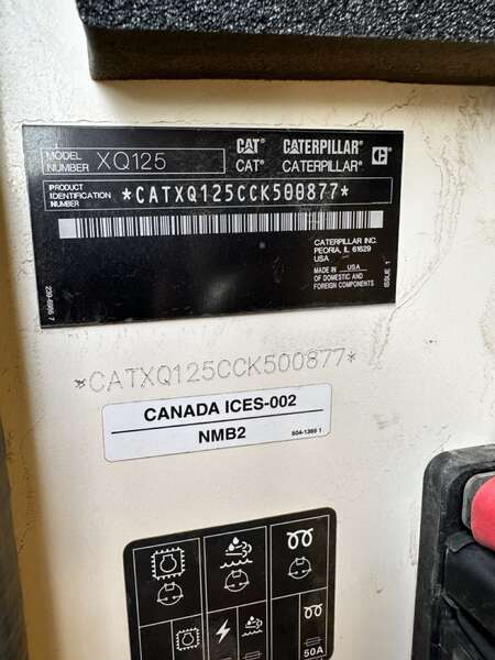Used Caterpillar XQ125 Rental Grade Diesel Generator 5454 Hrs EPA Tier 4F