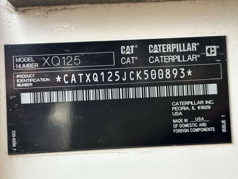 Used Caterpillar XQ125 Rental Grade Diesel Generator 5950 Hrs EPA Tier 4F