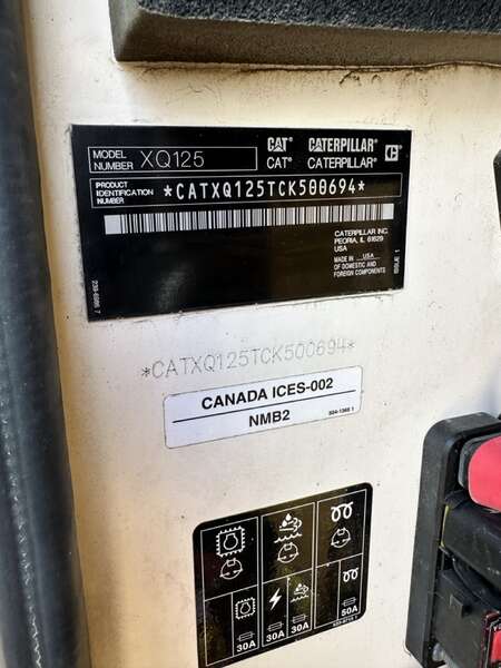 Used Caterpillar XQ125 Rental Grade Diesel Generator 5350 Hrs EPA Tier 4F