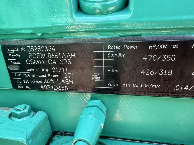 Used Cummins DQHAB QSM11-G4 Diesel Generator, 440 Hrs EPA Tier 3