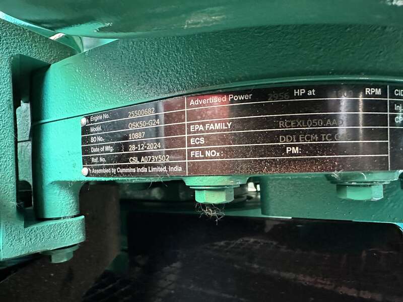 New Cummins C2000D6E QSK50-G24  Diesel Generator, EPA Tier 2