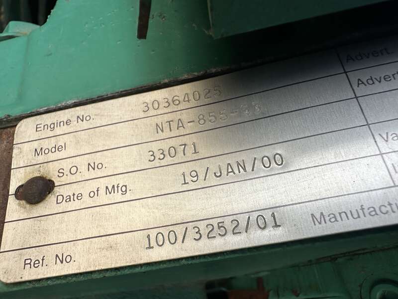 Used Cummins 350DFCC NTA-855-G3 Diesel Generator, 304 Hrs