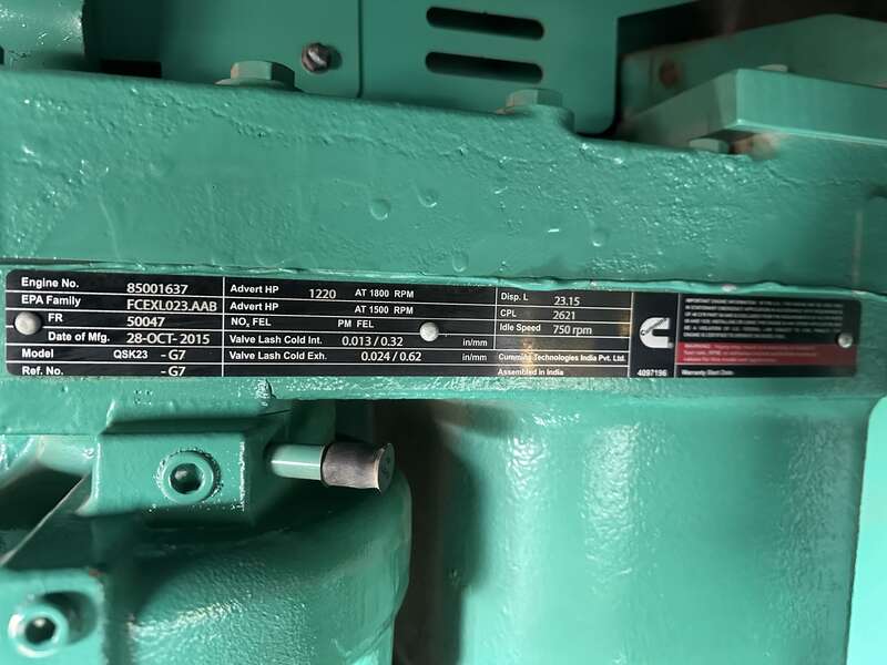 New Cummins DQCA QSK23-G7 Diesel Generator, 1.7 Hrs, EPA Tier 2