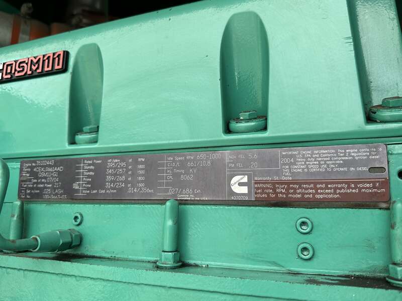 Used Cummins DQAD QSM11-G2 Diesel Generator, 243 Hrs, EPA Tier 2