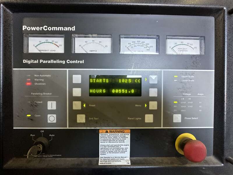 Used Cummins DFLE KTA50-G9 Diesel Generator, 552 Hrs