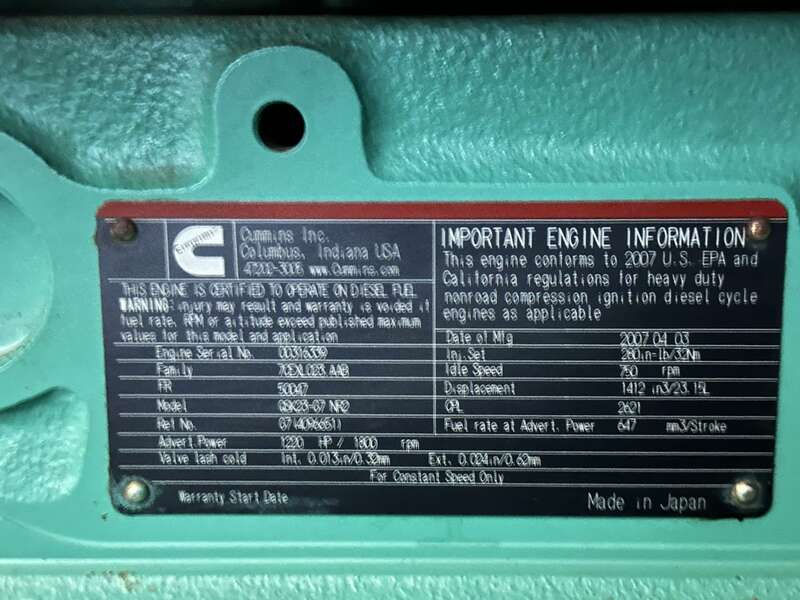 Used Cummins DQCA QSK23-G7 Diesel Generator, 627 Hrs, EPA Tier 2