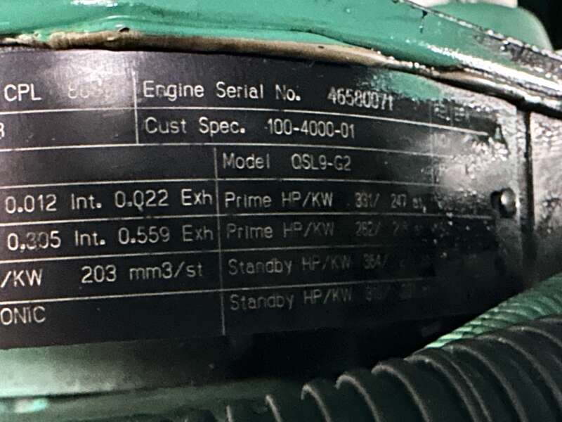 Used Cummins DSHAA QSL9-G2 Diesel Generator, 651 hrs, EPA Tier 3