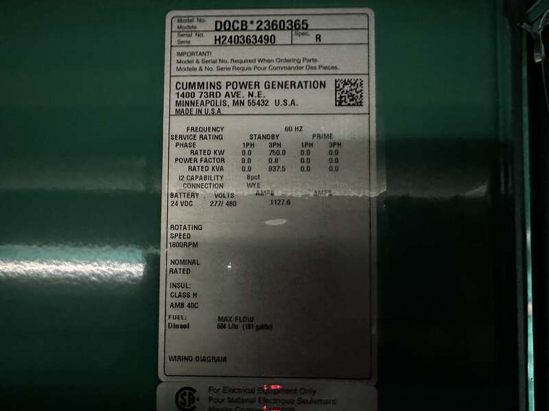 New Cummins DQCB QSK23-G7 Diesel Generator EPA Tier 2
