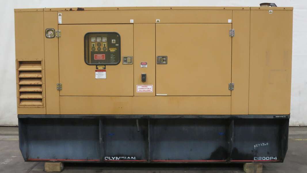 Used Caterpillar D200P4 Diesel Generator, 172 Hrs