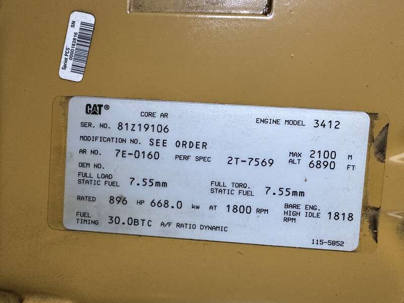 Used Caterpillar 3412 Diesel Generator, 1159 Hrs