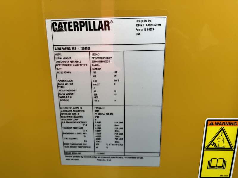 New Caterpillar C18 Diesel Generator 0 Hrs EPA Tier 2