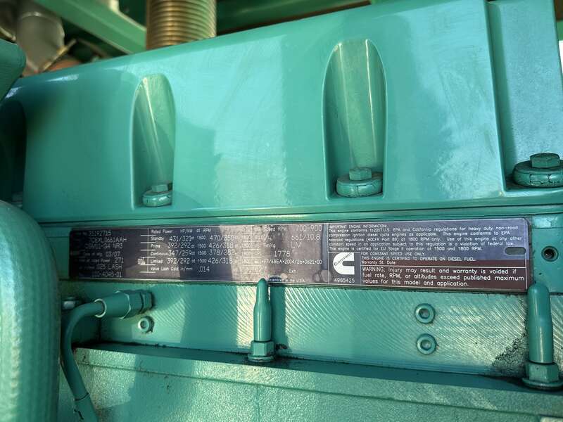 Used Cummins DQHAA QSM11-G4 Diesel Generator, 683 Hrs EPA Tier 3