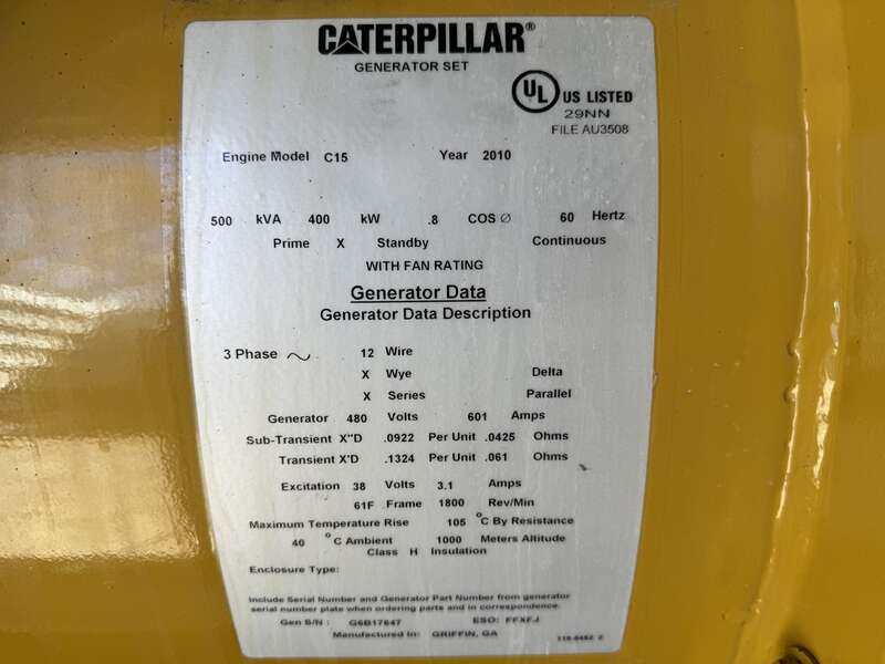 Used Caterpillar C15 Diesel Generator 234 Hrs EPA Tier 2  