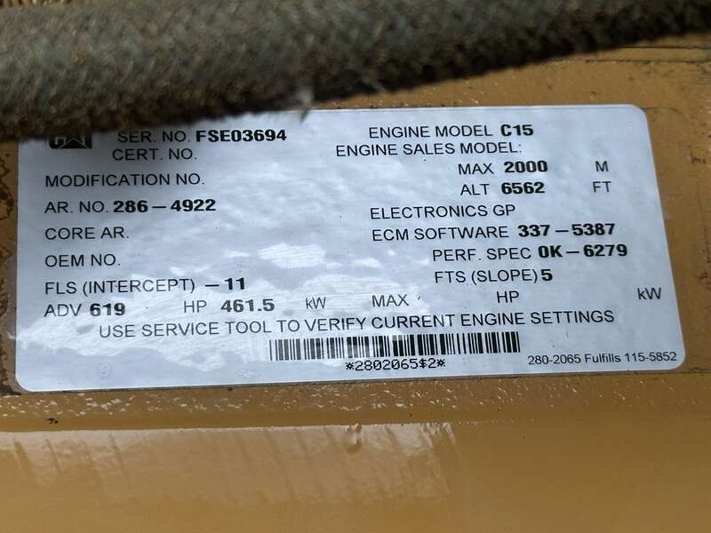 Used Caterpillar C15 Diesel Generator 430 Hrs EPA Tier 2  