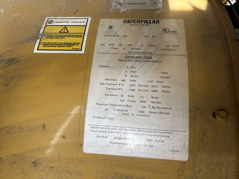 Used Caterpillar C27 Diesel Generator 263 Hrs EPA Tier 2