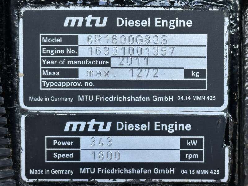 Used MTU DS300 John Deere 613HF84 Diesel Generator, 22 Hrs, EPA Tier 3