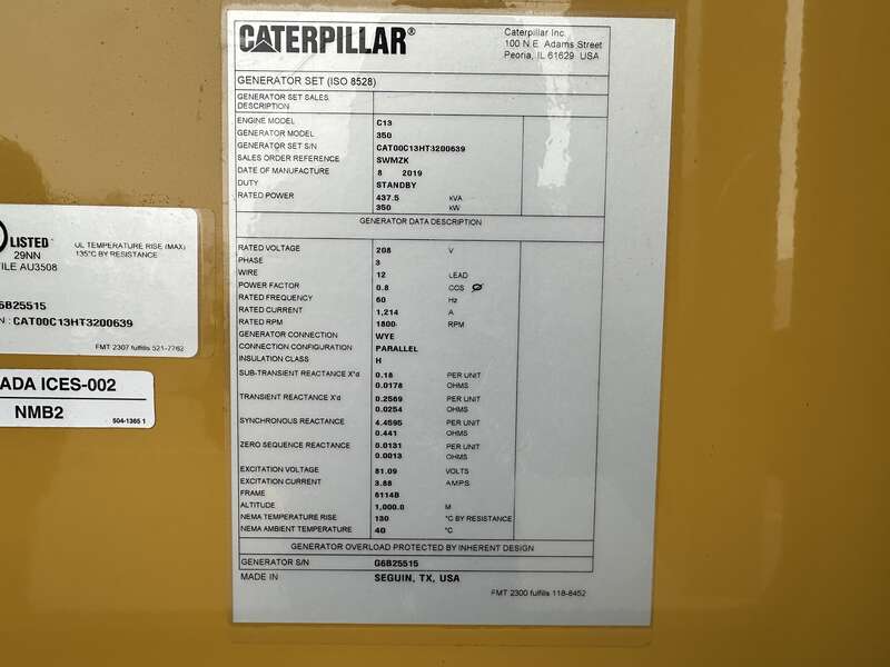 Used Caterpillar C13 Diesel Generator 236 Hrs EPA Tier 3