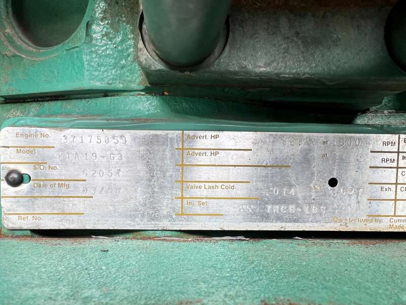 Used Cummins DFEC KTA19-G3 Diesel Generator, 582 Hrs