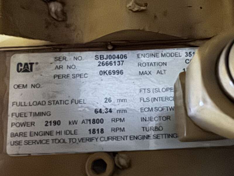 Used Caterpillar 3516C Diesel Generator, 234 Hrs, EPA Tier 2