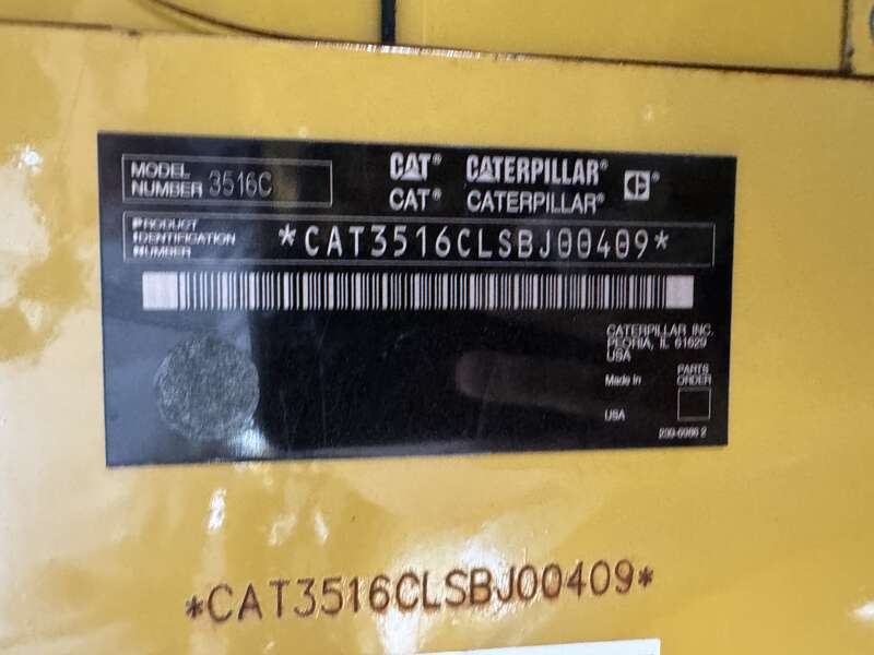 Used Caterpillar 3516C Diesel Generator, 237 Hrs, EPA Tier 2