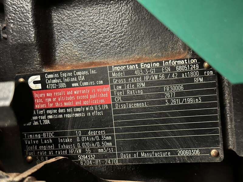 Used Cummins DGGB 4B3.3-G1 Diesel Generator, 83 Hrs 1 or 3 Phase