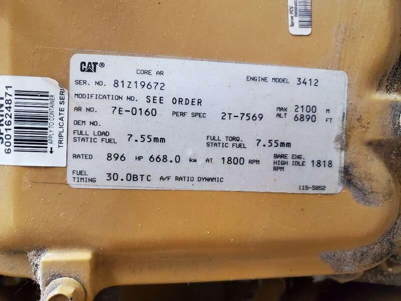 Used Caterpillar 3412 Diesel Generator, 874 Hrs