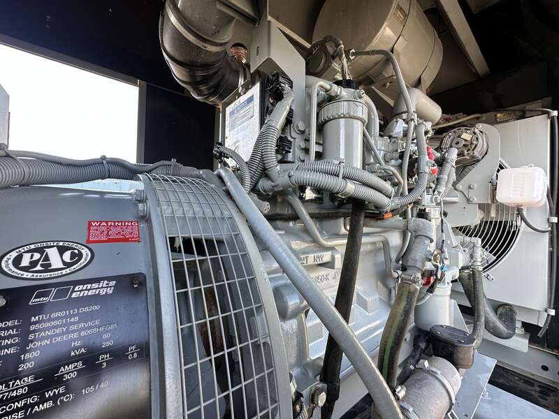Used MTU DS200 Diesel Generator, 3 Hrs, EPA Tier 3