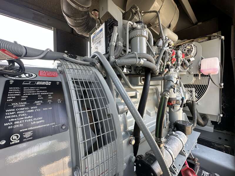 Used MTU DS200 Diesel Generator, 27 Hrs, EPA Tier 3
