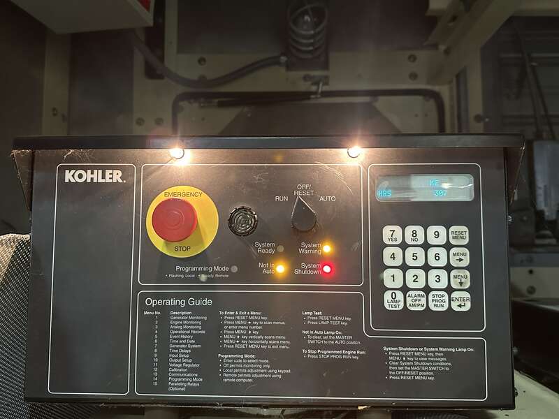 Used Kohler 300REOZV  Diesel Generator, 308 Hrs