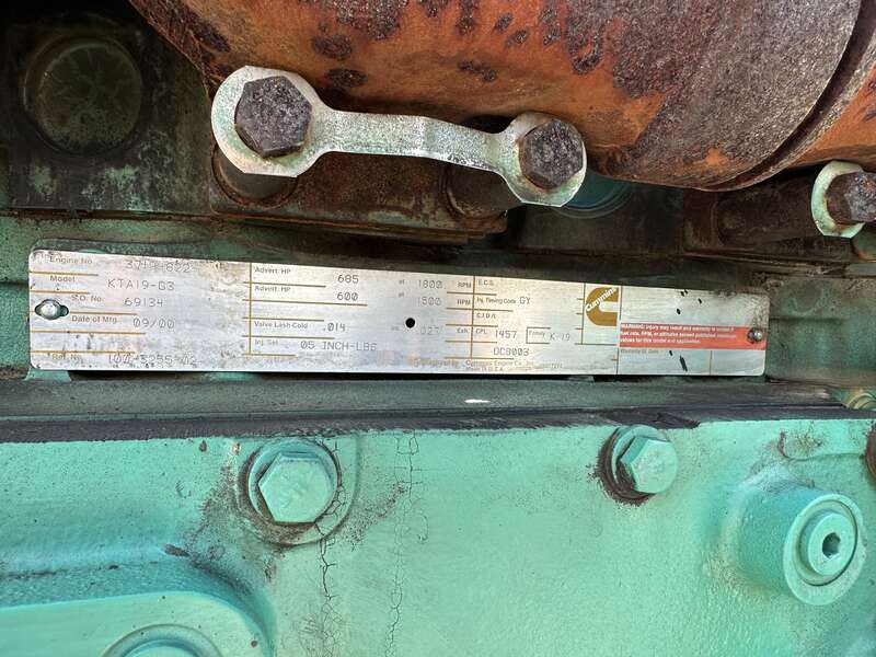 Cummins DFEC KTA19-G3 NR2 Diesel Generator, 2323 Hrs