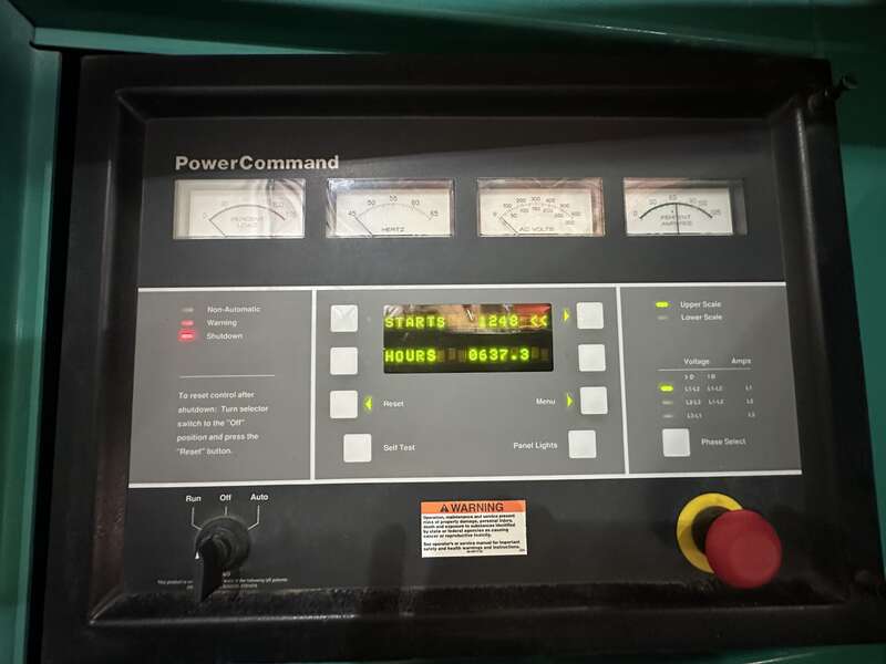 Used Cummins DFAC LTA10-G1 Diesel Generator, 638 Hrs