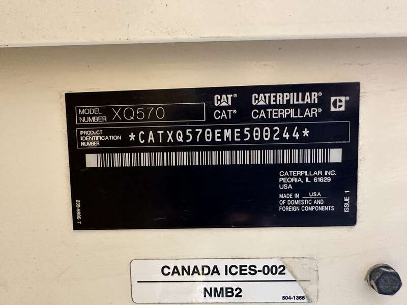 Used Caterpillar XQ570 Rental Grade Diesel Generator, 2011 Hrs, EPA Tier 4F