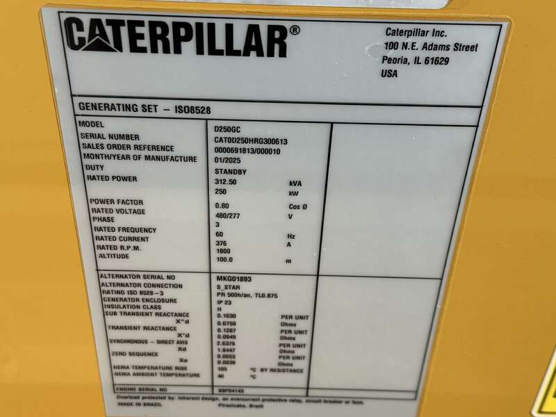 New Caterpillar C9 Diesel Generator 0 Hrs EPA Tier 3