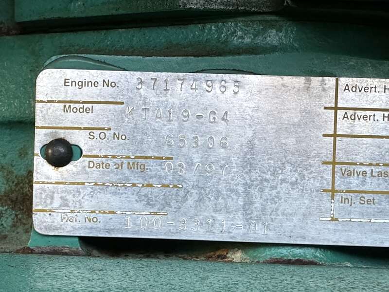 Used Cummins DFED KTA19-G4 Diesel Generator, 95 Hrs