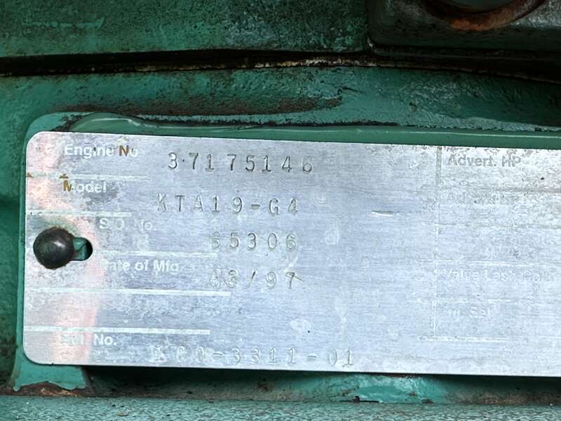 Used Cummins DFED KTA19-G4 Diesel Generator, 83 Hrs