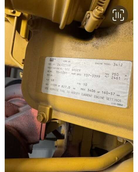 Used Caterpillar 3412 Diesel Generator, 502 Hrs